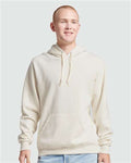 Jerzees 700MR Unisex Eco Premium Blend Ring-Spun Hooded Sweatshirt - Sweet Cream Heather - model front