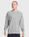 Jerzees 701MR Unisex Eco Premium Blend Ring-Spun Crewneck Sweatshirt - Frost Grey Heather - model front