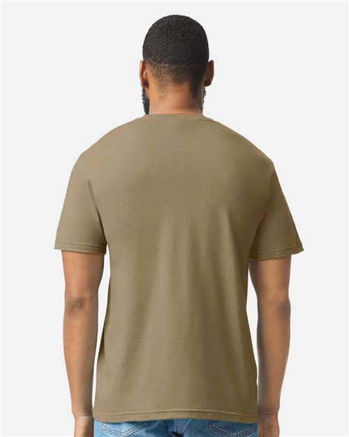 Gildan 64000CVC Unisex Softstyle CVC T-Shirt - Dune Mist - model back