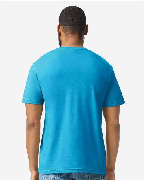 Gildan 64000CVC Unisex Softstyle CVC T-Shirt - Caribbean Mist - model back