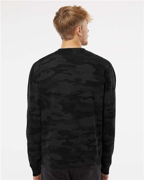 Independent Trading Co. SS3000 Midweight Crewneck Sweatshirt - Black Camo - model back