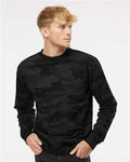 Independent Trading Co. SS3000 Midweight Crewneck Sweatshirt - Black Camo - model front