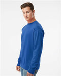 Independent Trading Co. SS3000 Midweight Crewneck Sweatshirt - Royal - model side