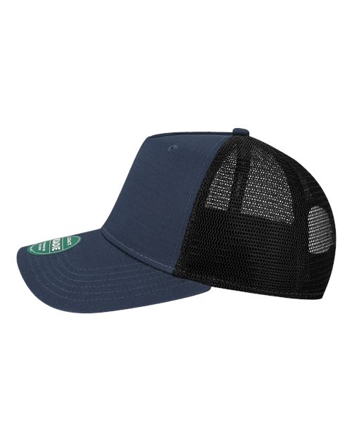 LEGACY ROADIE Five-Panel Adjustable Cap - Navy Slub/ Black - side