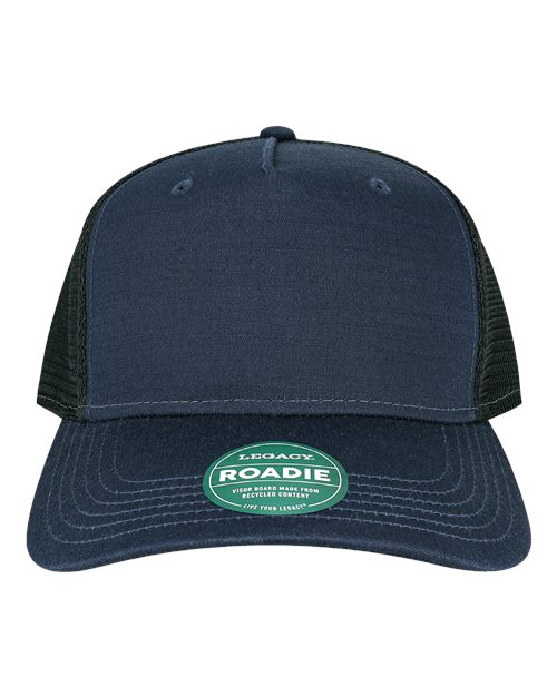 LEGACY ROADIE Five-Panel Adjustable Cap - Navy Slub/ Black - front