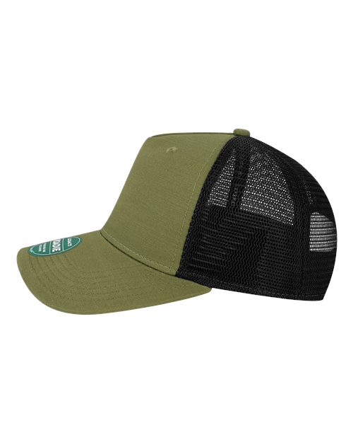 LEGACY ROADIE Five-Panel Adjustable Cap - Olive Slub/ Black - side