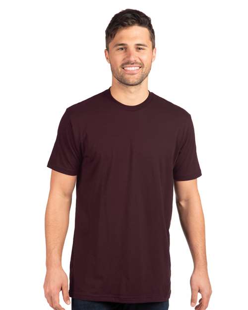 Next Level 3600 Unisex Cotton T-Shirt - Oxblood - model front