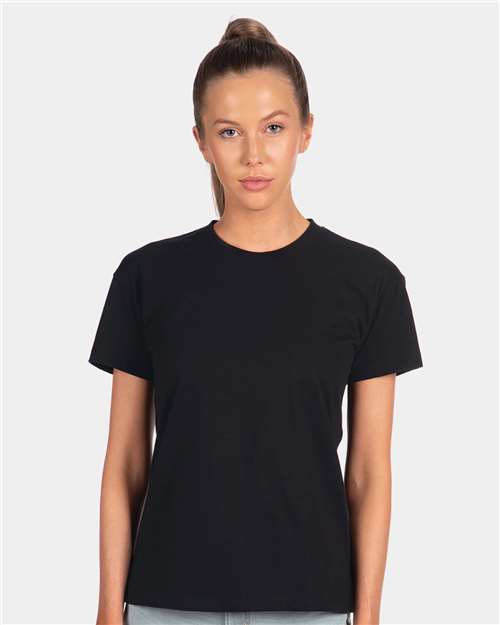Next Level 3910 Women's Cotton Relaxed T-Shirt - Black - model front