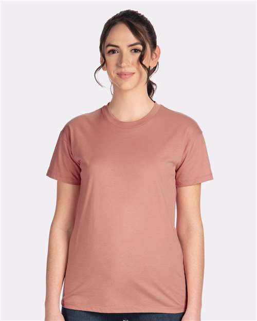Next Level 3910 Women's Cotton Relaxed T-Shirt - Desert Pink - model front