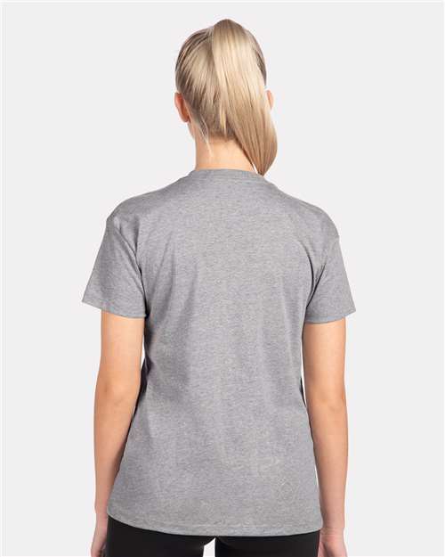 Next Level 3910 Women's Cotton Relaxed T-Shirt - Heather Grey - model back