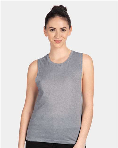 Next Level 5013 Women’s Festival Muscle Tank - Heather Grey - model front