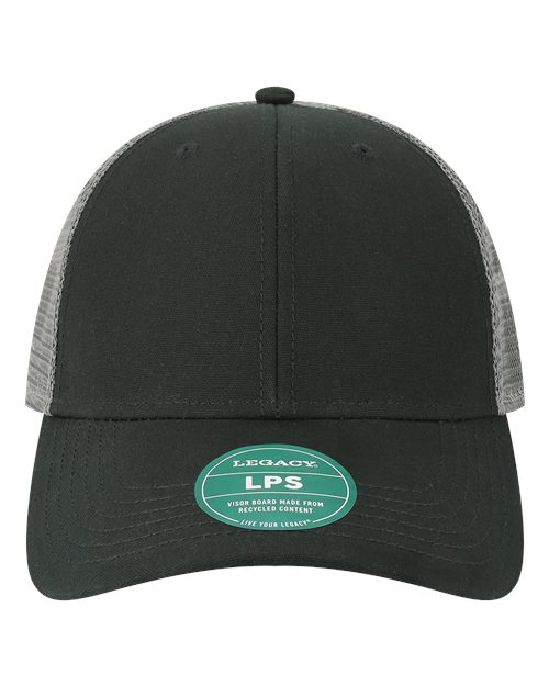 LEGACY LPS Lo-Pro Snapback Trucker Cap - Black/ Dark Grey - front
