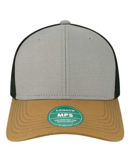 LEGACY MPS Mid-Pro Snapback Trucker Cap - Grey/ Caramel/ Black - front