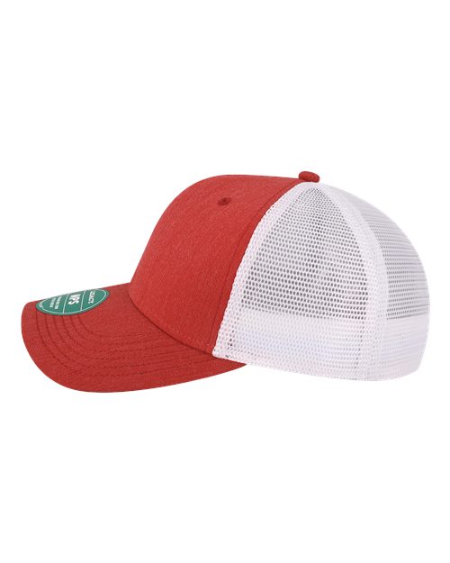 LEGACY MPS Mid-Pro Snapback Trucker Cap - Melange Scarlet/ White - side