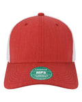LEGACY MPS Mid-Pro Snapback Trucker Cap - Melange Scarlet/ White - front