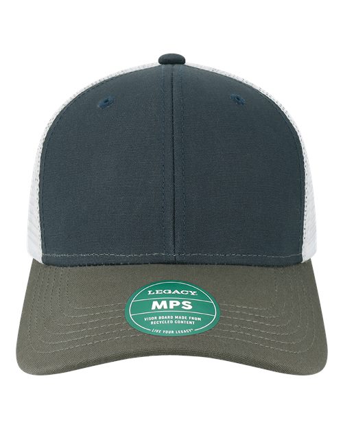 LEGACY MPS Mid-Pro Snapback Trucker Cap - Navy/ Dark Grey/ Silver - front