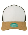 LEGACY MPS Mid-Pro Snapback Trucker Cap - White/ Caramel/ Brown - front