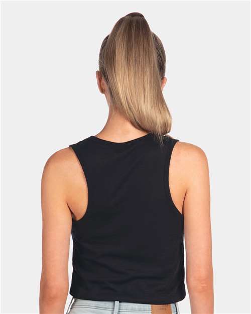 Next Level 5083 Women's Festival Crop Tank - Black - model back