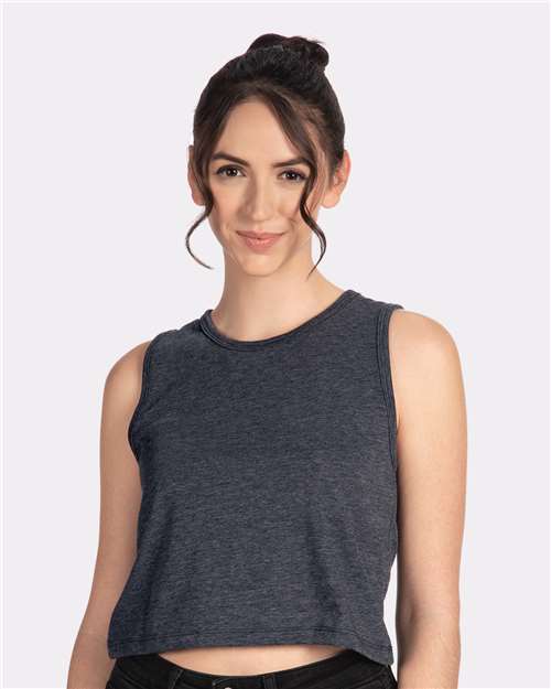 Next Level 5083 Women's Festival Crop Tank - Charcoal - model front