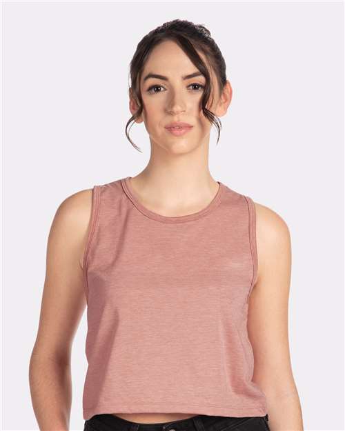 Next Level 5083 Women's Festival Crop Tank - Desert Pink - model front