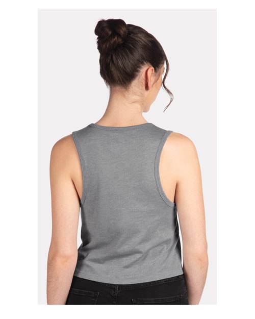 Next Level 5083 Women's Festival Crop Tank - Heather Grey - model back