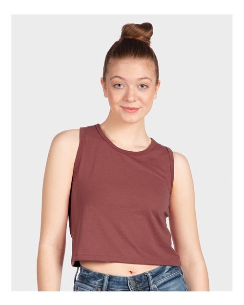 Next Level 5083 Women's Festival Crop Tank - Smoked Paprika - model front