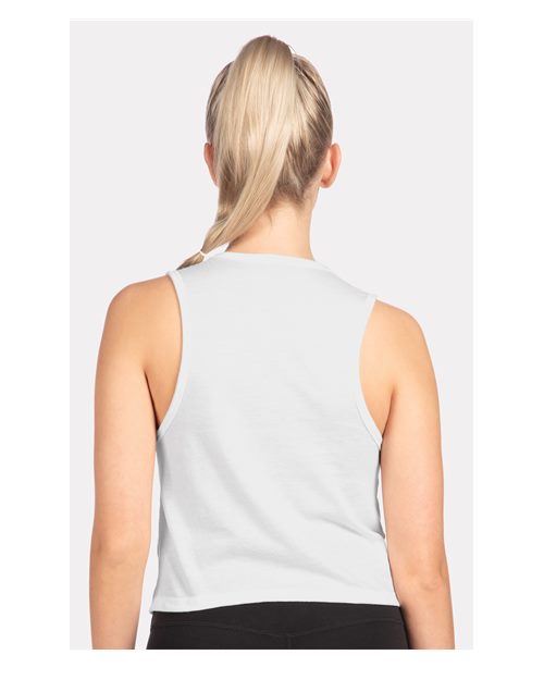 Next Level 5083 Women's Festival Crop Tank - White - model back