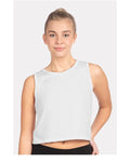 Next Level 5083 Women's Festival Crop Tank - White - model front