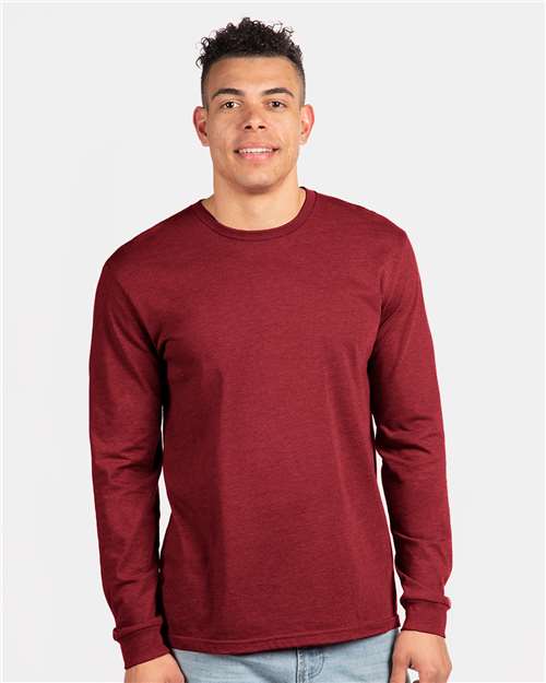 Next Level 6211 Unisex CVC Long Sleeve T-Shirt - Cardinal - model front