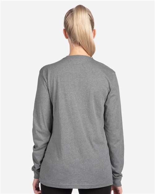 Next Level 6211 Unisex CVC Long Sleeve T-Shirt - Dark Heather Grey - model back