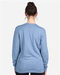 Next Level 6211 Unisex CVC Long Sleeve T-Shirt - Heather Columbia Blue - model back