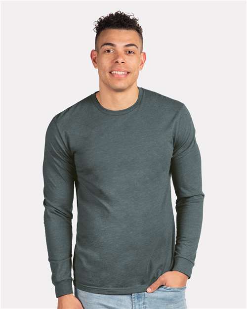 Next Level 6211 Unisex CVC Long Sleeve T-Shirt - Indigo - model front