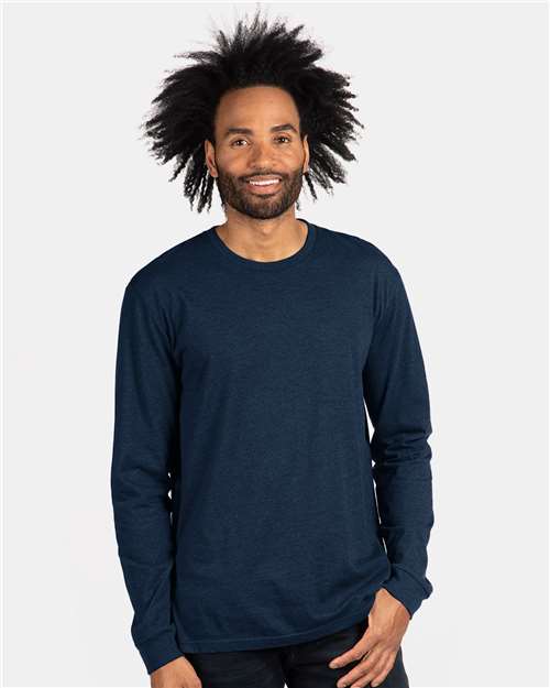Next Level 6211 Unisex CVC Long Sleeve T-Shirt - Midnight Navy - model front