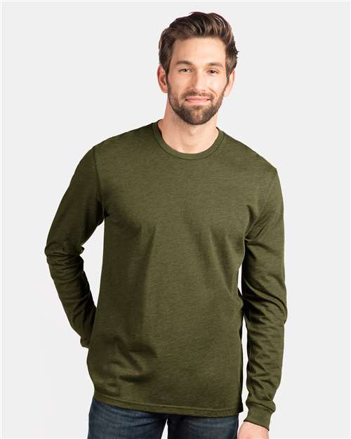 Next Level 6211 Unisex CVC Long Sleeve T-Shirt - Military Green - model front