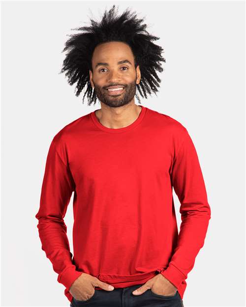 Next Level 6211 Unisex CVC Long Sleeve T-Shirt - Red - model front