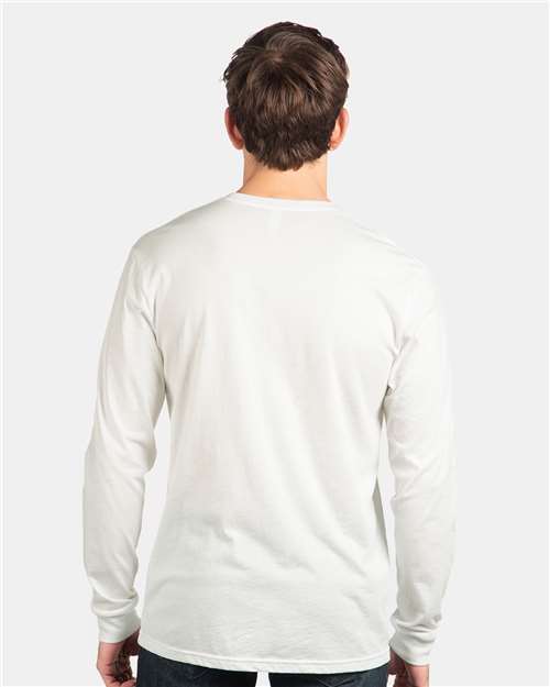 Next Level 6211 Unisex CVC Long Sleeve T-Shirt - White - model back