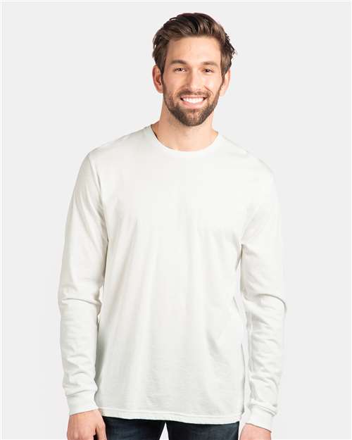 Next Level 6211 Unisex CVC Long Sleeve T-Shirt - White - model front