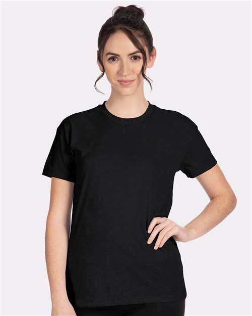 Next Level 6600 Women's CVC Relaxed T-Shirt - Black - model front