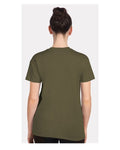 Next Level 6600 Women's CVC Relaxed T-Shirt - Military Green - model back