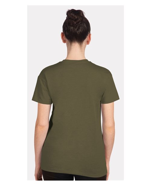 Next Level 6600 Women's CVC Relaxed T-Shirt - Military Green - model back