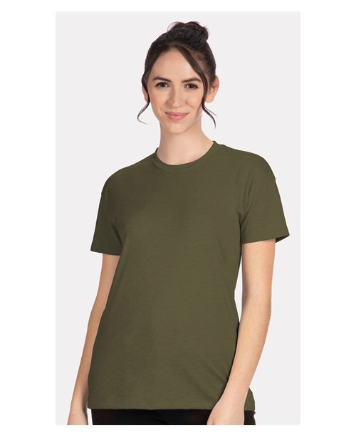 Next Level 6600 Women's CVC Relaxed T-Shirt - Military Green - model front