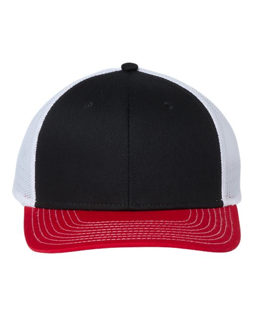 The Game GB452E Everyday Trucker Cap - Black/ Red/ White - front