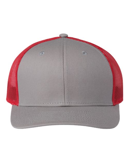 The Game GB452E Everyday Trucker Cap - Grey/ Red - front