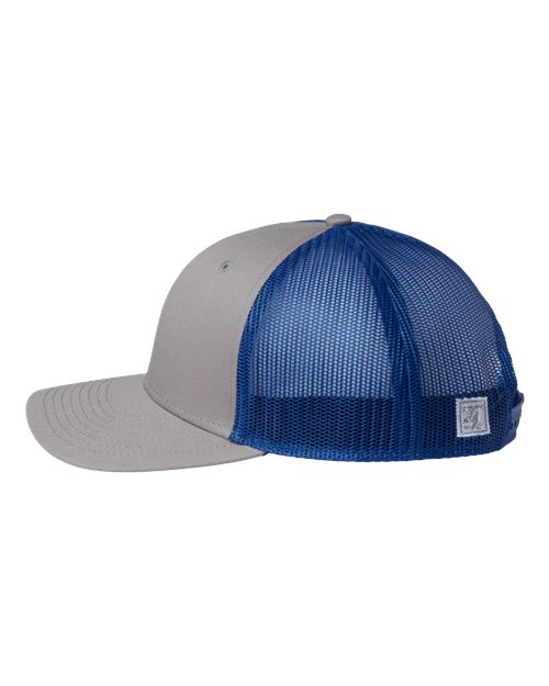 The Game GB452E Everyday Trucker Cap - Grey/ Royal - side