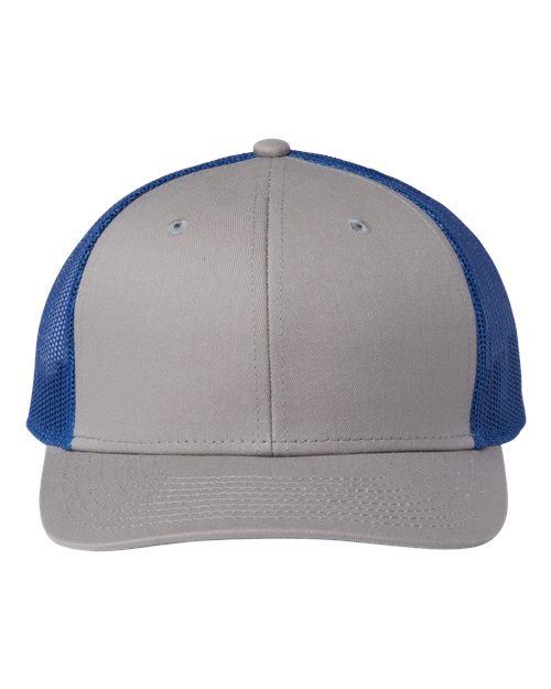 The Game GB452E Everyday Trucker Cap - Grey/ Royal - front