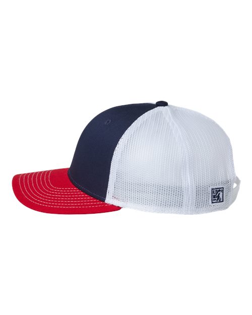 The Game GB452E Everyday Trucker Cap - Navy/ Red/ White - side