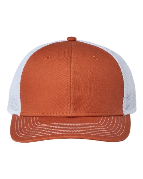 The Game GB452E Everyday Trucker Cap - Texas Orange/ White - front