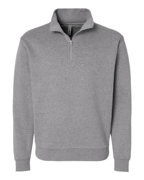 Next Level 9643 Unisex Fleece Quarter-Zip Pullover - Heather Grey - front