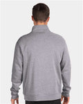 Next Level 9643 Unisex Fleece Quarter-Zip Pullover - Heather Grey - model back