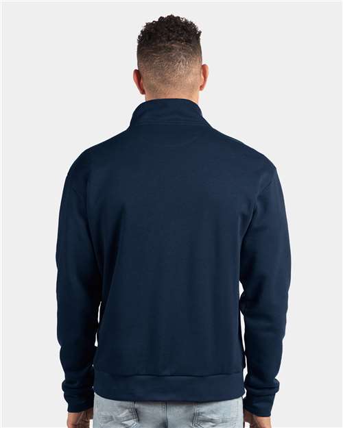 Next Level 9643 Unisex Fleece Quarter-Zip Pullover - Midnight Navy - model back